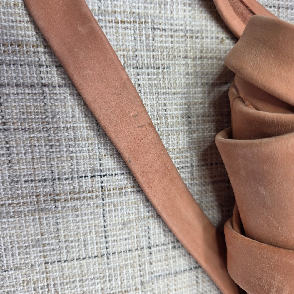 ADA Collection Tan Rose Genuine Leather Wrap Obi Belt Made in Argentina OS - Picture 5 of 7